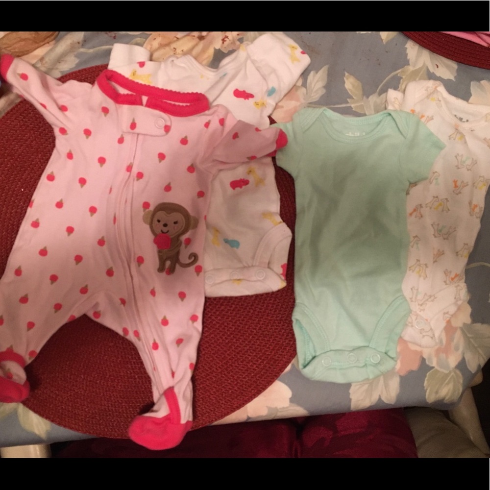 4 baby girl premature outfits.